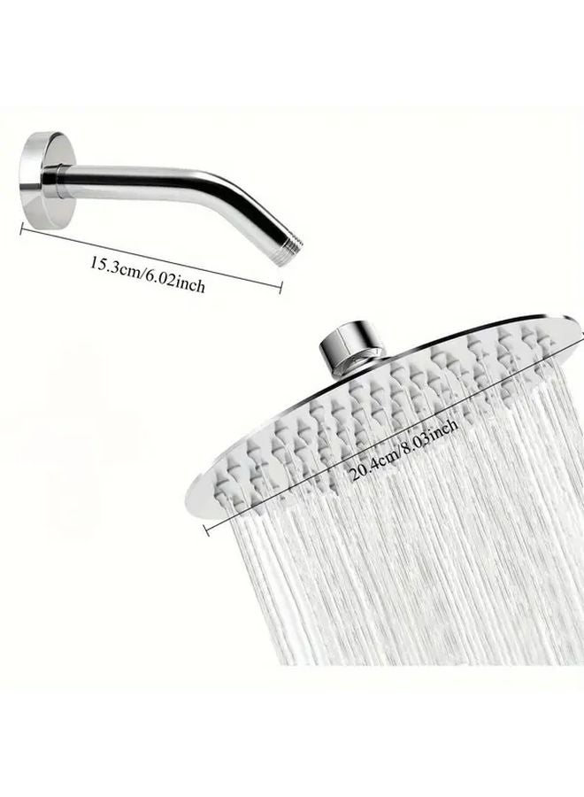 Vintage Silvery High Pressure Shower Set With Self Cleaning Nozzles And Adjustable Arm - Image 3